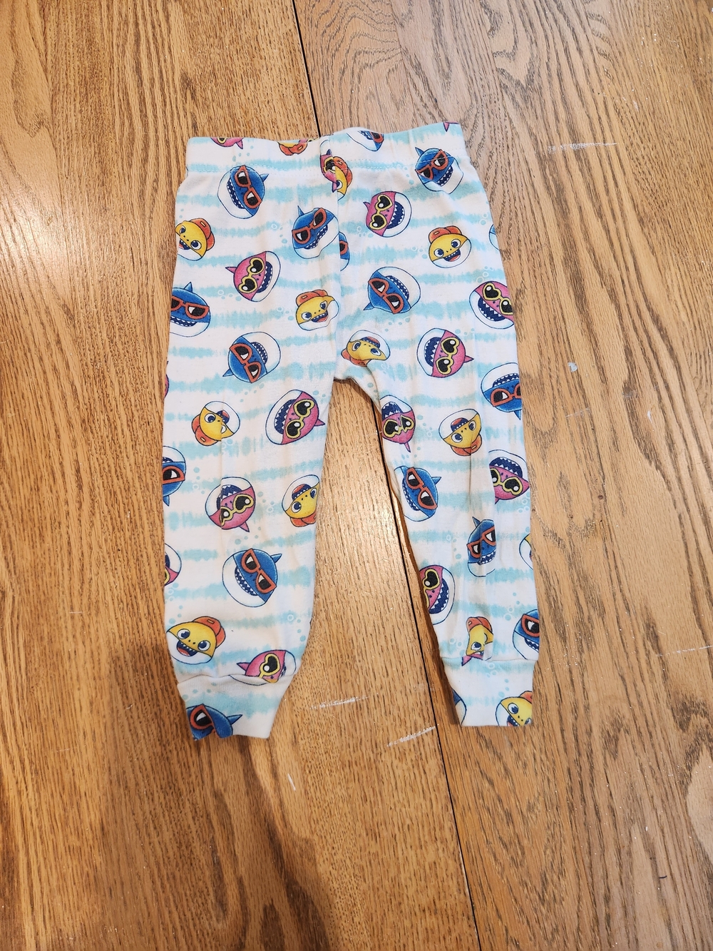 Toddler Light Blue Printed Pajama Bottoms with Baby Shark